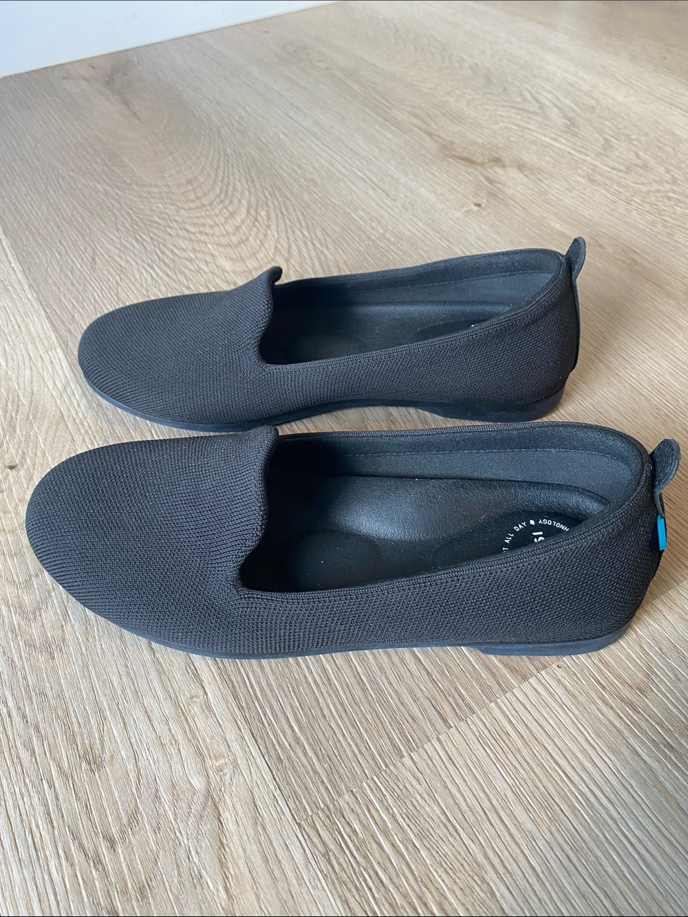 Vessi Market Flat Black Knit Waterproof Loafer Ballet Flats Women’s 6